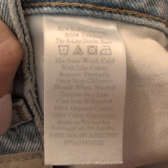 Everlane The A-Line Denim Short Light Blue Size 25 - Picture 10 of 12